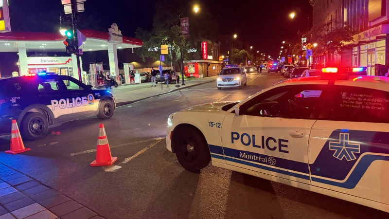 A woman in her 20s is in hospital after being stabbed in Montreal's Sud-Ouest borough. (Cosmo Santamaria/CTV News)