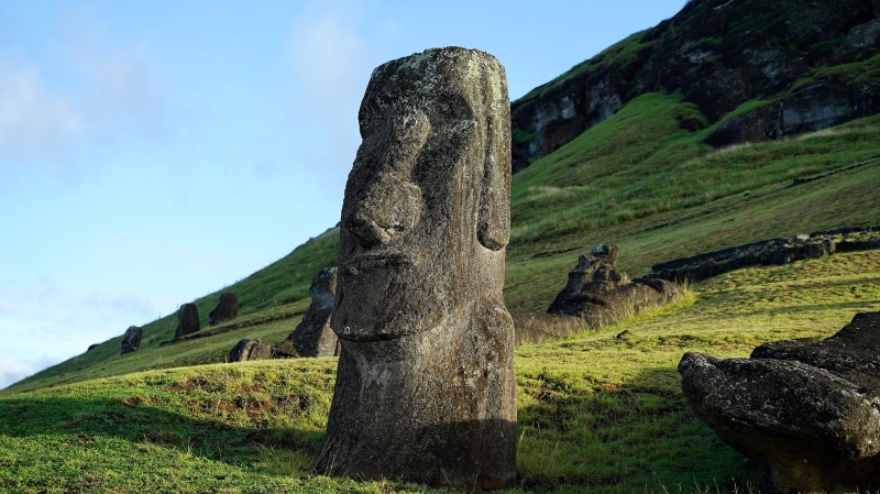 Rapa Nui, known for its stone-carved heads, is at the southernmost point of the South Pacific's Polynesian Triangle. Also called Easter Island, it's one of the world's remotest inhabited regions. (Zhu Yubo/Xinhua/Sipa USA via CNN Newsource)
