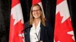 Minister Karina Gould, Government House Leader, speaks to media at the Federal ministers cabinet retreat in Halifax, Tuesday, Aug. 27, 2024. THE CANADIAN PRESS/Kelly Clark 