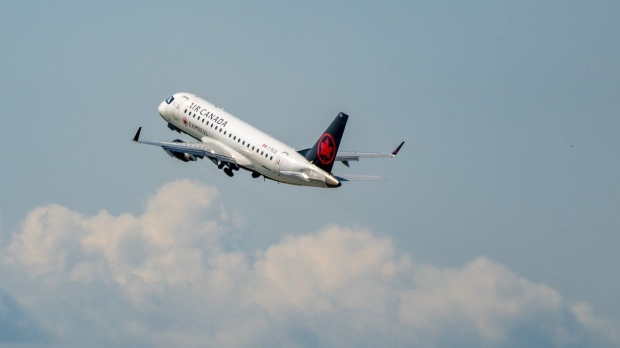 An Air Canada plane takes off from Montreal-Pierre Elliott Trudeau International Airport in Montreal, Friday, Sept. 13, 2024. THE CANADIAN PRESS/Christinne Muschi