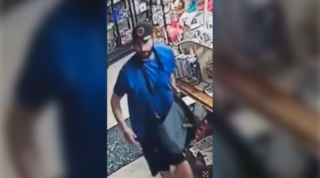 Man who broke into Pet Save thrift store on Notre Dame Avenue in Sudbury. Sept. 17, 2024 (Jill Pessot)