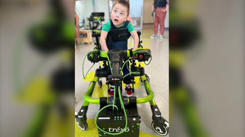 Bruin Pothier's family is fundraising for his robotic legs. (Source: Andrea Pothier)