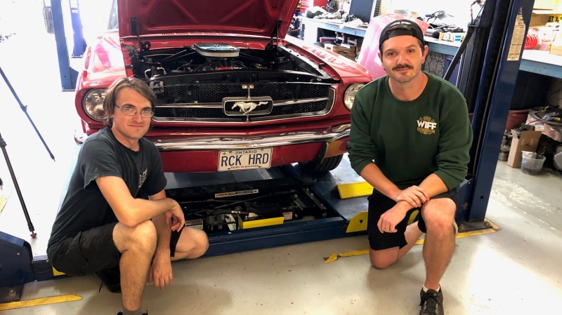 Tyler Colley (left), creator and host of Windsor on Wheels, and Jakob Skrzypa, director and executive producer. (Gary Archibald/CTV News Windsor)