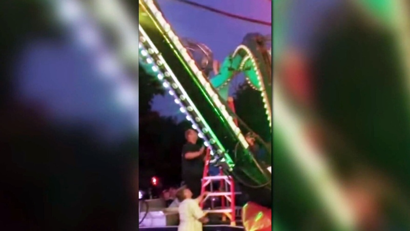 Child gets stuck on amusement park ride 