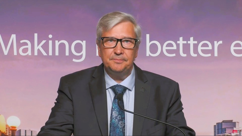 Francois Bouchart, the City of Calgary's director of capital priorities and investment, speaks at a news conference on Thursday, Sept. 19, 2024.