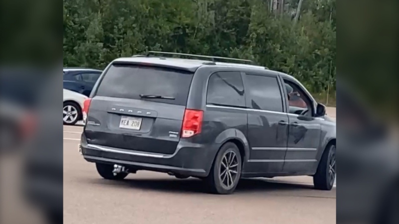 The New Brunswick RCMP issued an emergency alert on Sept. 20, 2024, warning about an armed teen travelling in this Dodge Caravan. (New Brunswick RCMP)