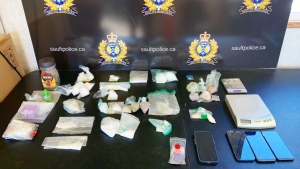 A police investigation that began in July culminated in the seizure of more than $96,000 in drugs, including about 328 grams of suspected fentanyl, about 267 grams of suspected methamphetamine and about 205 grams of suspected cocaine. (Sault police photo)