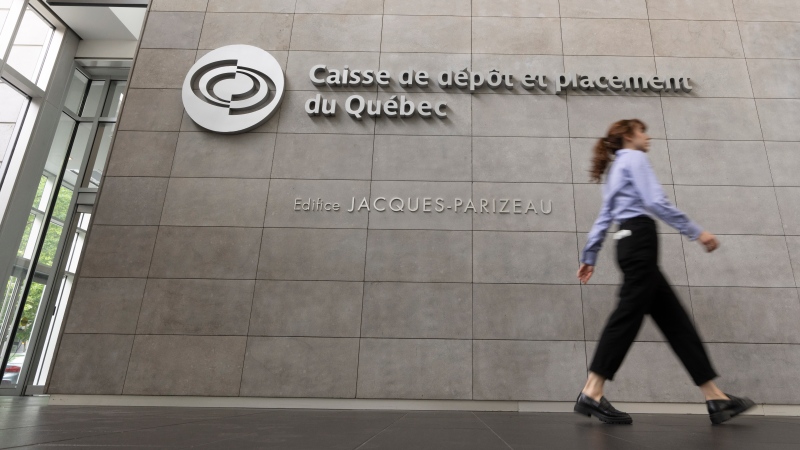 The Caisse de Depot et Placement du Quebec (CDPQ), headquarters is seen in downtown Montreal, Wednesday, Aug.16, 2023. (Christinne Muschi, The Canadian Press)