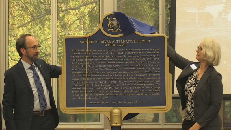 The plaque was unveiled on Thursday. (CTV News/Tyler Kelaher)