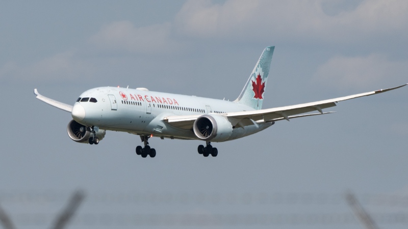 An Air Canada plane prepares to land at Montreal-Pierre Elliott Trudeau International Airport in Montreal, Friday, Sept. 13, 2024. (Christinne Muschi / The Canadian Press)