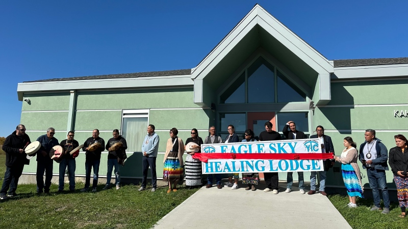 Over 100 people are celebrating the opening of a new detox centre on Kahkewistahaw First Nation. (Sierra D'Souza Butts / CTV News)  