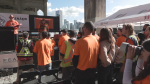 Hundreds gathered at the construction site underneath the Burrard Street Bridge for an early ceremony marking National Day for Truth and Reconciliation Friday. (CTV News)