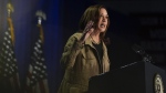 Democratic presidential nominee U.S. Vice President Kamala Harris speaks at Cochise College Douglas Campus in Douglas, Ariz., Friday, Sept. 27, 2024. (AP Photo/Carolyn Kaster)