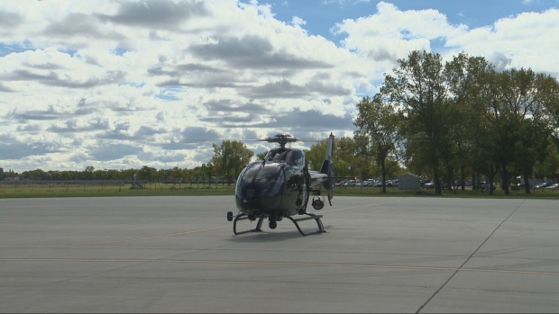 The Winnipeg Police Service's Air 1 Helicopter is seen in an undated image. The police service is looking for a new model to replace Air 1, which they say is 15 years old now. (CTV News Winnipeg file)