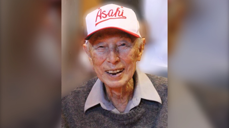 Kaye Kaminishi (1922-2024), the last surviving member of the Vancouver Asahi baseball team, is seen in this image. (Courtesy: Asahi Baseball Association) 