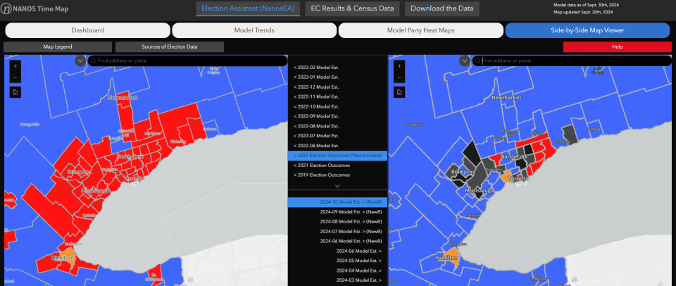 Nanos seat projections showing Golden Horseshoe