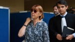 Gisele Pelicot arrives at the Avignon courthouse, in Avignon, southern France, Sept. 17, 2024. (AP Photo/Diane Jantet)