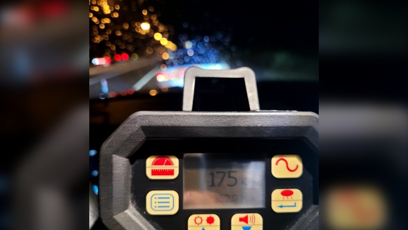 OPP caught a driver going 75 km/h over the speed limit on Tuesday evening. (OPP/X)