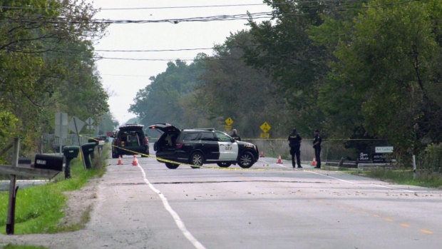 Police on the scene of a collision in Harrow, October 6, 2024 (Sanjay Maru/CTV News WIndsor)