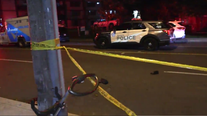 A man was rushed to the hospital with serious injuries following a Sept 6 stabbing near Weston Road and Coulter Avenue. (Jacob Estrin/CTV News Toronto)