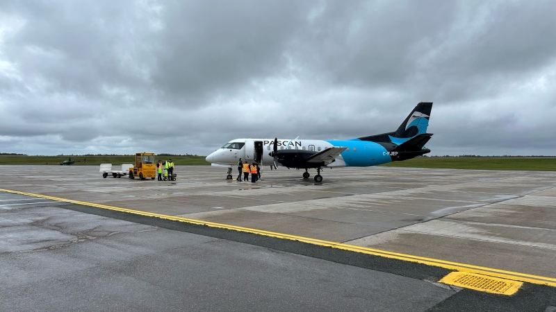 Pascan Aviation brought direct flights to and from Halifax and Sydney, N.S., on Oct. 7, 2024. (Source: Ryand MacDonald/CTV News Atlantic)