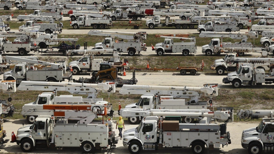 Hurricane Milton Lineman trucks