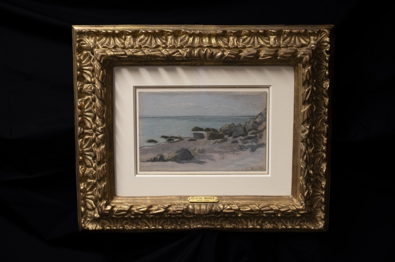 The Claude Monet pastel on paper 'Bord de Mer' is seen in this handout. (FBI Art Crime Team) 
