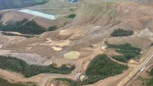 Victoria Gold's Eagle gold mine site north of Mayo, Yukon is shown in this aerial photo. (The Canadian Press/Handout — Yukon government)