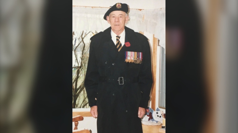 Floyd H. Prosser is seen in a Remembrance Day photo from the 1990s. (Source: Prosser family)