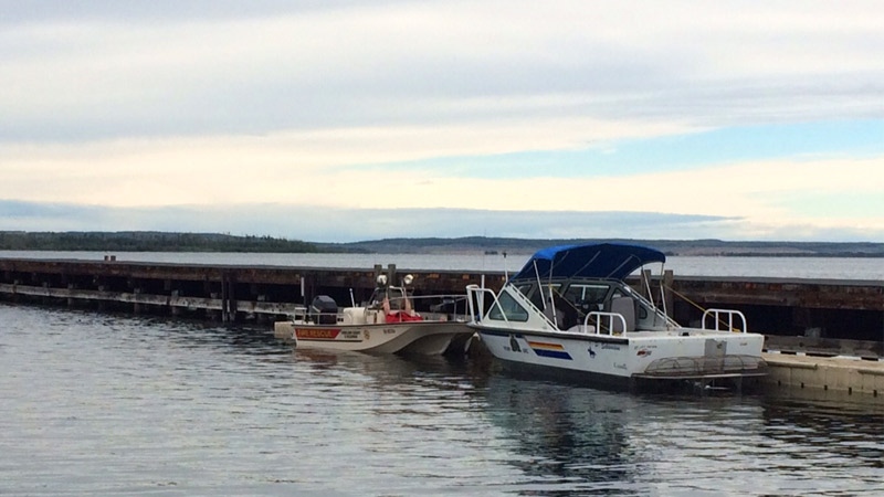 RCMP and Parkland County Fire department boats can be seen at Wabamun Lake in this file photo. (CTV News Edmonton)