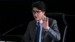 Prime Minister Justin Trudeau appears as a witness at the Public Inquiry Into Foreign Interference in Federal Electoral Processes and Democratic Institutions in Ottawa on Wednesday, April 10, 2024. (Sean Kilpatrick / The Canadian Press)