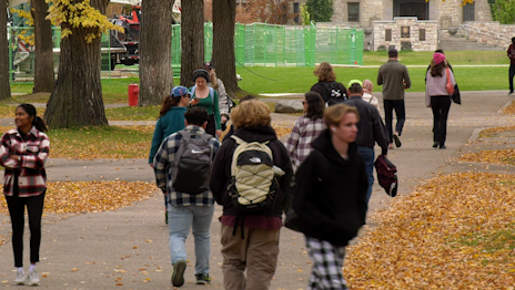 On the University of Saskatchewan campus, midterm exams are underway, but election season means additional studying for some. (Carla Shynkaruk/CTV News)