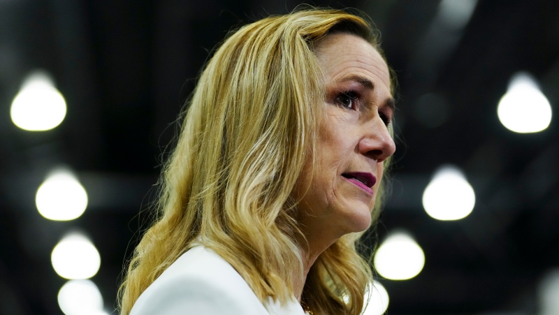 Ambassador of Canada to the United States of America Kirsten Hillman speaks during a press conference on May 21, 2024. THE CANADIAN PRESS/Sean Kilpatrick