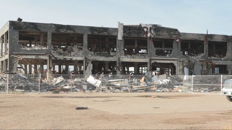 A vacant industrial building on Logan Avenue has been the site of three fires in less than two years. Uploaded Oct. 20, 2024. (Zachary Kitchen/CTV News Winnipeg)