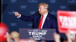 Republican presidential nominee former U.S. President Donald Trump speaks at a campaign rally in Concord, N.C., Monday, Oct. 21, 2024. (Nell Redmond / AP Photo)