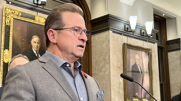 Bloc Quebecois Leader Yves-Francois Blanchet speaks in the House of Commons in Ottawa, Tuesday, Oct. 29, 2024. (Mike Le Couteur / CTV News)