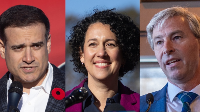 Nova Scotia party leaders (left to right) Liberal Zach Churchill, NDP Claudia Chender, and Progressive Conservative Tim Houston are shown in these recent photos. (THE CANADIAN PRESS/Riley Smith)