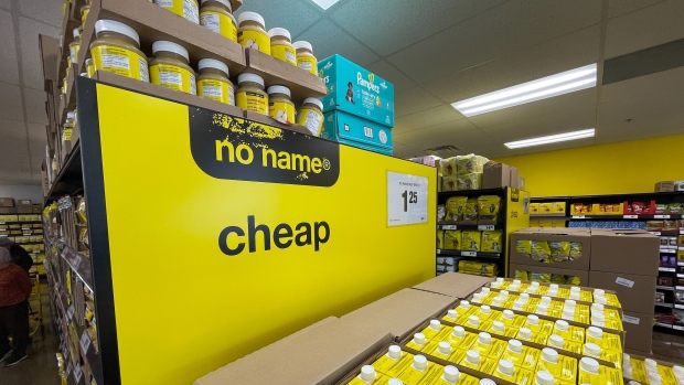 A look inside the new No Name grocery store that opened in Brockville, Ont. on Wednesday, Oct. 30, 2024.  "Customers can expect to save up to 20 per cent on their everyday grocery and household essentials,” Loblaw says. <a href="https://ottawa.ctvnews.ca/no-name-grocery-store-opens-in-brockville-ont-today-here-s-what-you-need-to-know-1.7090852">Full story here</a> (Dave Charbonneau/CTV News Ottawa)