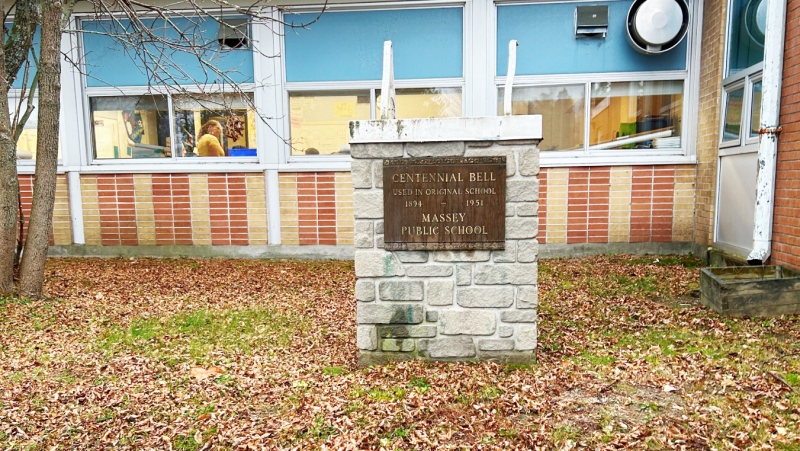 Provincial police are investigating after a beloved school bell was stolen in Sables-Spanish Township, west of Sudbury. (Photo courtesy of Rainbow District School Board)