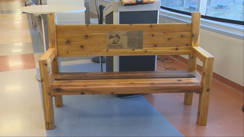 The Tipi of Hope Foundation unveiled one of its Benches for Hope Wednesday at Peter Lougheed Centre