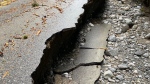 This photo from Alouette Parks shows damage to Golden Ears Road. (Credit: Twitter/AlouetteParks)