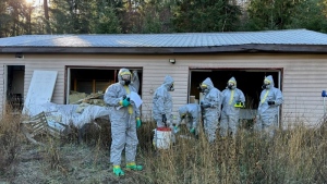 The facility in the rural community of Falkland, B.C., was capable of producing several kilograms of methamphetamine, fentanyl and MDMA per week, according to police. (RCMP)