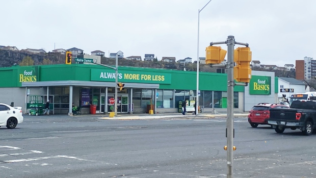 Two males, including one young offender, were arrested Thursday evening after a shooting at a grocery store on Notre Dame Avenue in Sudbury. (Angela Gemmill/CTV News)