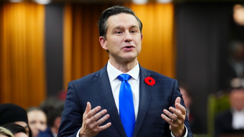 Conservative Leader Pierre Poilievre rises during question period in the House of Commons on Parliament Hill in Ottawa, Oct. 31, 2024. THE CANADIAN PRESS/Sean Kilpatrick