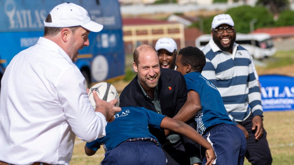 Prince William plays rugby in South Africa visit