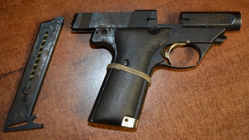 Police allegedly seized a stolen, loaded firearm during a R.I.D.E. checkpoint on Sat., Nov. 2, 2024. (Source: South Simcoe Police Services)