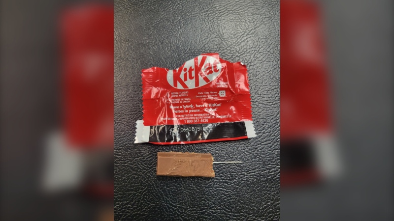 A warning has been issued to the public after a sewing needle was reportedly found embedded into a chocolate bar on November 4, 2024. (Source: Twitter/@ChiefKnoll)