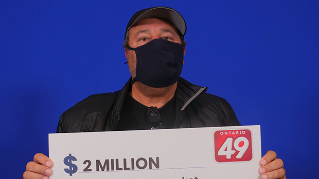 Sam Cicciarella, of Newmarket, Ont., won the top prize worth $2 million in the Oct. 5 Ontario 49 draw. (Source: OLG)