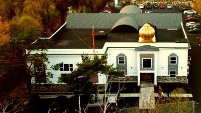 An aerial view of the front of the Maritime Sikh Society Gurdwara, Halifax, N.S. (Source: Faceboo)