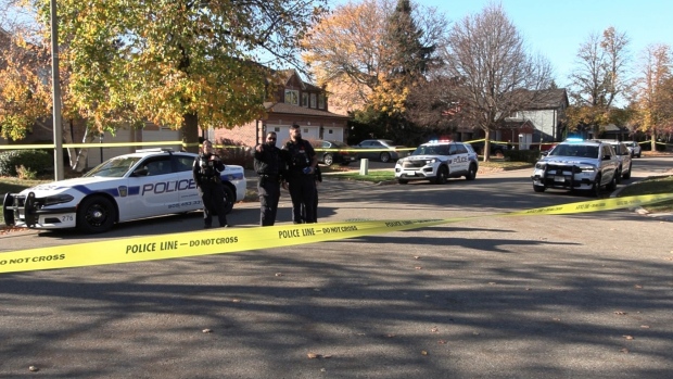 Police are investigating after a man was shot in Brampton on Nov. 9. (Jacob Estrin/CTV News Toronto)